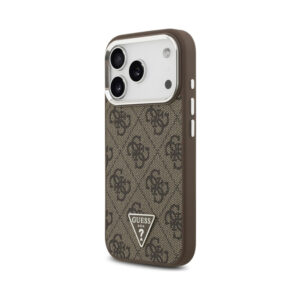 Coque iPhone 17 Pro Guess 4G Triangle Logo MagSafe brune — visuel 2