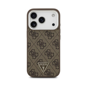 Coque iPhone 17 Pro Guess 4G Triangle Logo MagSafe brune — visuel 3