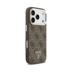 Coque iPhone 17 Pro Guess 4G Triangle Logo MagSafe brune — visuel 4
