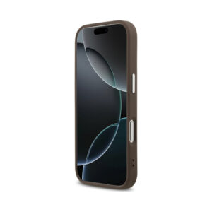 Coque iPhone 17 Pro Guess 4G Triangle Logo MagSafe brune — visuel 5