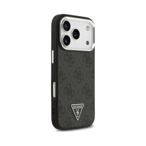 Coque iPhone 17 Pro Guess 4G Triangle Logo MagSafe noire — visuel 4