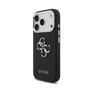 Coque iPhone 17 Pro Guess Grained Big 4G Classic Logo noire — visuel 2