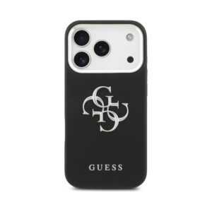 Coque iPhone 17 Pro Guess Grained Big 4G Classic Logo noire — visuel 3