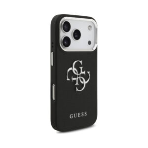 Coque iPhone 17 Pro Guess Grained Big 4G Classic Logo noire — visuel 4
