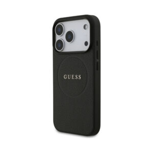 Coque iPhone 17 Pro Guess Grained Ring MagSafe noire — visuel 2