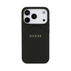 Coque iPhone 17 Pro Guess Grained Ring MagSafe noire — visuel 3