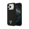 Coque iPhone 17 Pro Guess Silicone Triangle Logo MagSafe noire