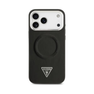 Coque iPhone 17 Pro Guess Triangle Logo MagSafe noire — visuel 3