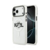 Coque iPhone 17 Pro Karl Lagerfeld IML Choupette Sketch Logo MagSafe transparente