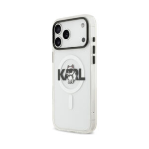 Coque iPhone 17 Pro Karl Lagerfeld IML Choupette Sketch Logo MagSafe transparente — visuel 2