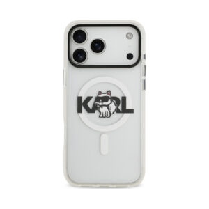 Coque iPhone 17 Pro Karl Lagerfeld IML Choupette Sketch Logo MagSafe transparente — visuel 3