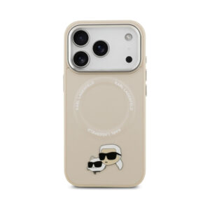 Coque iPhone 17 Pro Karl Lagerfeld Karl & Choupette Pins MagSafe beige — visuel 3