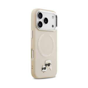 Coque iPhone 17 Pro Karl Lagerfeld Karl & Choupette Pins MagSafe beige — visuel 4