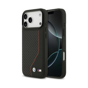 Coque iPhone 17 Pro Max BMW M Carbon Line & Logo MagSafe rouge