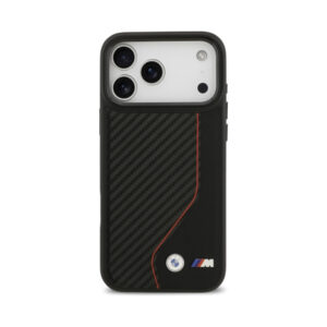 Coque iPhone 17 Pro Max BMW M Carbon Line & Logo MagSafe rouge — visuel 3