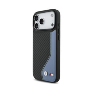 Coque iPhone 17 Pro Max BMW M Carbon Logo MagSafe bleue — visuel 2