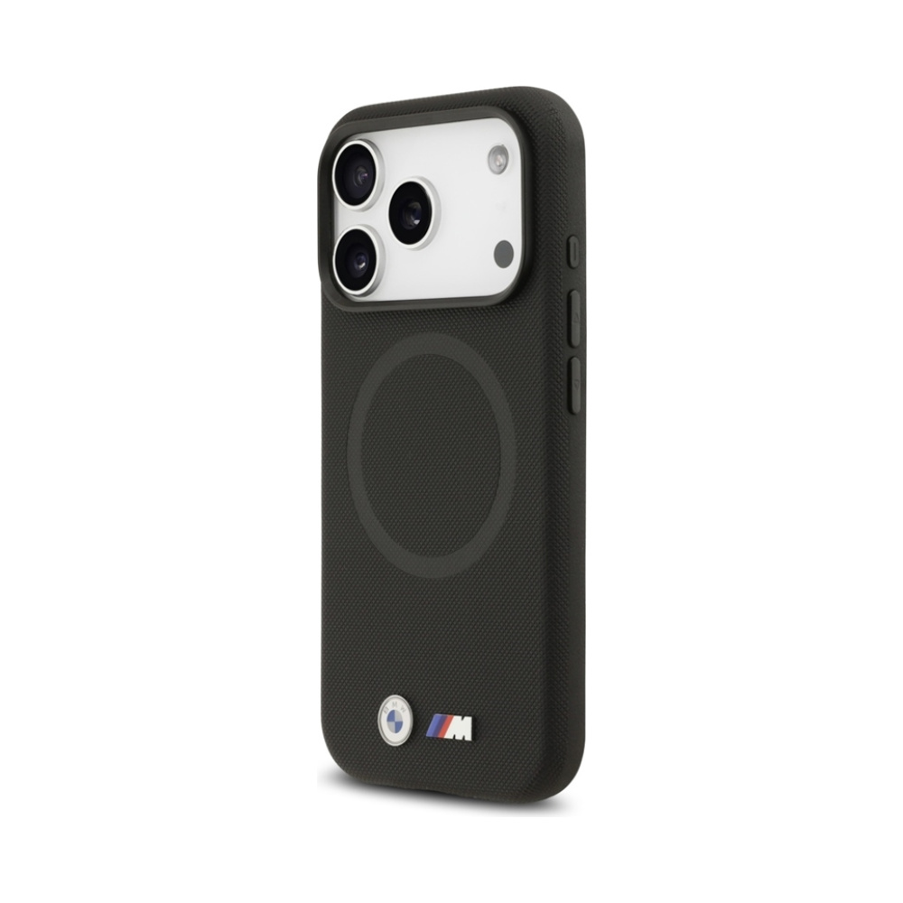 Coque iPhone 17 Pro Max BMW M FW Metal Logo MagSafe noire — visuel 2