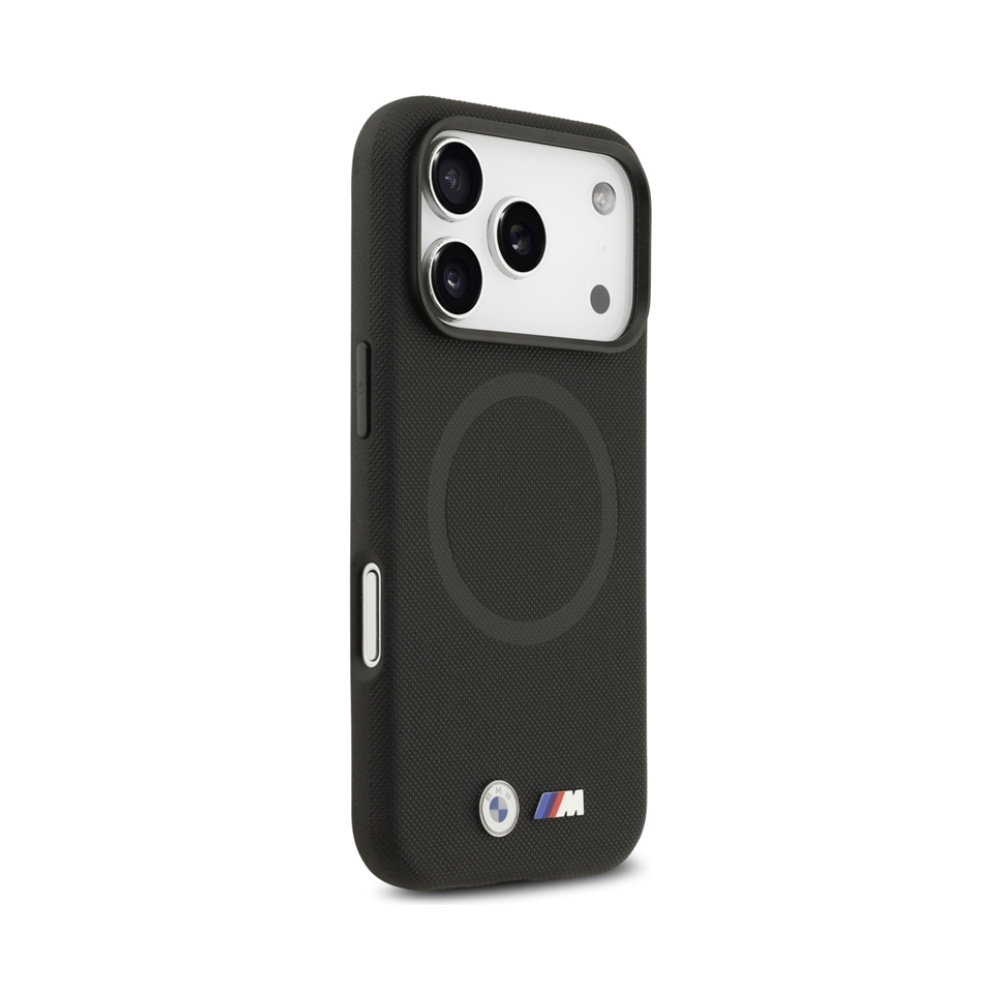 Coque iPhone 17 Pro Max BMW M FW Metal Logo MagSafe noire — visuel 4