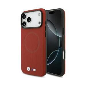 Coque iPhone 17 Pro Max BMW M FW Metal Logo MagSafe rouge