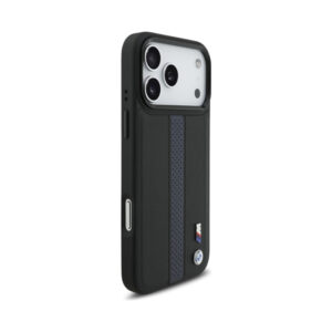 Coque iPhone 17 Pro Max BMW M Perforated Stripe Logo MagSafe bleue — visuel 4