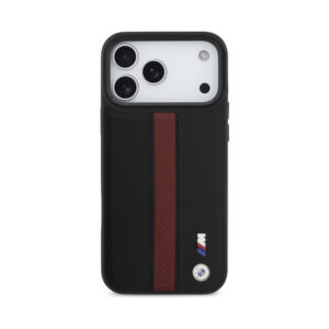 Coque iPhone 17 Pro Max BMW M Perforated Stripe Logo MagSafe rouge — visuel 3