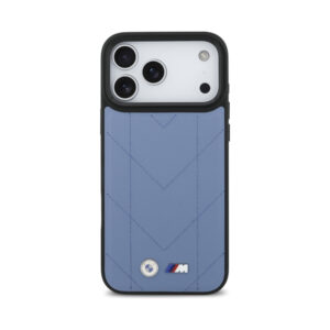 Coque iPhone 17 Pro Max BMW M Quilted Logo MagSafe bleue — visuel 3