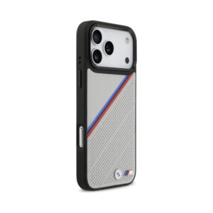 Coque iPhone 17 Pro Max BMW M Tricolor Metal Logo MagSafe grise — visuel 4