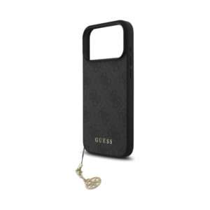 Coque iPhone 17 Pro Max Guess 4G Charms Collection MagSafe noire — visuel 5