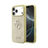 Coque iPhone 17 Pro Max Guess Fixed Glitter Big 4G dorée
