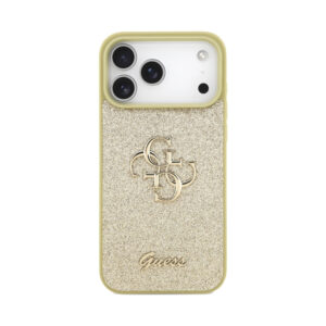 Coque iPhone 17 Pro Max Guess Fixed Glitter Big 4G dorée — visuel 3