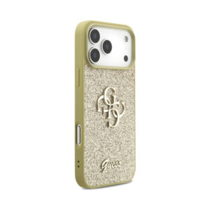 Coque iPhone 17 Pro Max Guess Fixed Glitter Big 4G dorée — visuel 4