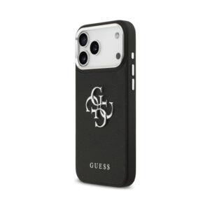 Coque iPhone 17 Pro Max Guess Grained Big 4G Classic Logo noire — visuel 2