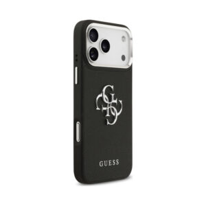 Coque iPhone 17 Pro Max Guess Grained Big 4G Classic Logo noire — visuel 4