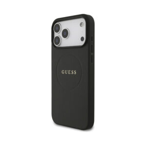 Coque iPhone 17 Pro Max Guess Grained Ring MagSafe noire — visuel 2