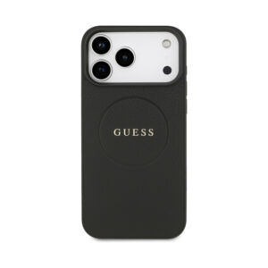 Coque iPhone 17 Pro Max Guess Grained Ring MagSafe noire — visuel 3