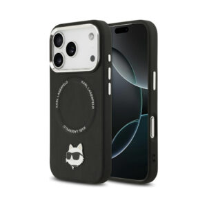 Coque iPhone 17 Pro Max Karl Lagerfeld Choupette Pin MagSafe noire