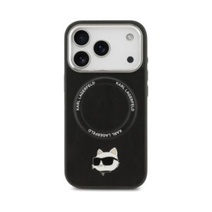 Coque iPhone 17 Pro Max Karl Lagerfeld Choupette Pin MagSafe noire — visuel 3