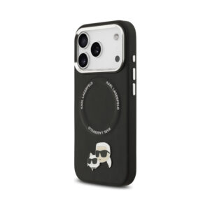 Coque iPhone 17 Pro Max Karl Lagerfeld Karl & Choupette Pins MagSafe noire — visuel 2