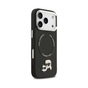 Coque iPhone 17 Pro Max Karl Lagerfeld Karl & Choupette Pins MagSafe noire — visuel 4