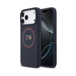 Coque iPhone 17 Pro Max Red Bull Silicone Red Ring MagSafe bleu marine