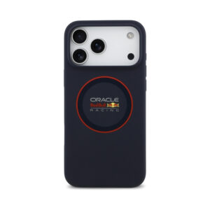 Coque iPhone 17 Pro Max Red Bull Silicone Red Ring MagSafe bleu marine — visuel 3