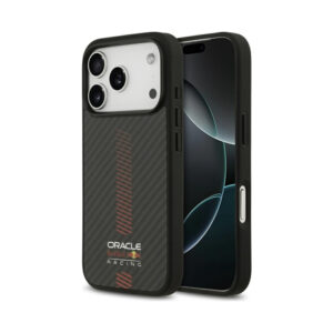 Coque iPhone 17 Pro Red Bull Kevlar Powerbar MagSafe noire