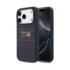 Coque iPhone 17 Pro Red Bull Silicone Horizontal Centered Logo MagSafe bleu marine