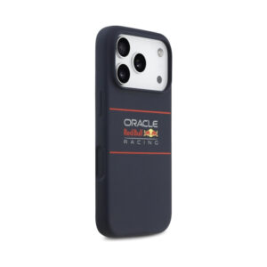 Coque iPhone 17 Pro Red Bull Silicone Horizontal Centered Logo MagSafe bleu marine — visuel 4