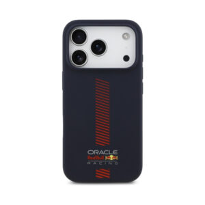 Coque iPhone 17 Pro Red Bull Silicone Powerbar MagSafe bleu marine — visuel 3