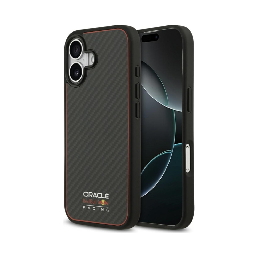 Coque iPhone 17 Red Bull Kevlar Logo Matt MagSafe noire