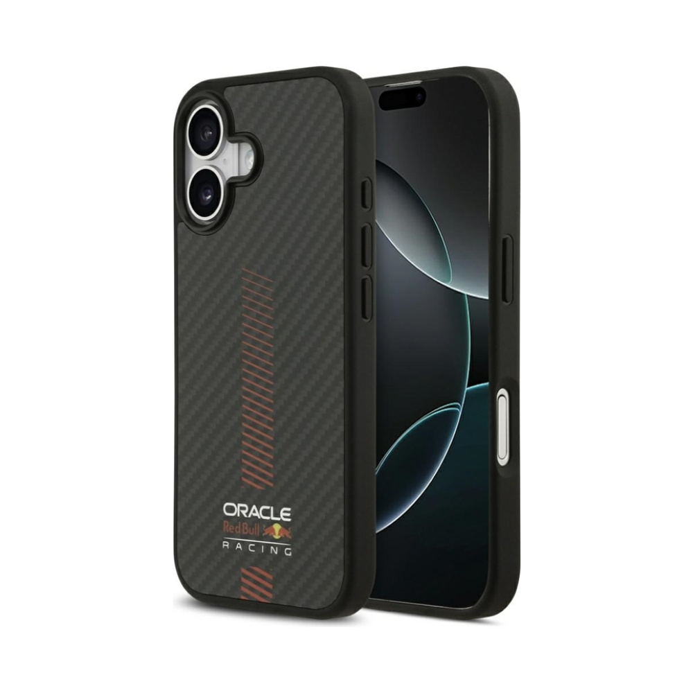 Coque iPhone 17 Red Bull Kevlar Powerbar MagSafe noire