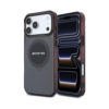Coque iPhone 18 Pro Max AMG IML Transparent Bicolor Block MagSafe noire et bordeaux