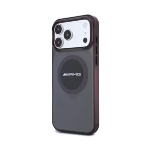 Coque iPhone 18 Pro Max AMG IML Transparent Bicolor Block MagSafe noire et bordeaux — visuel 2