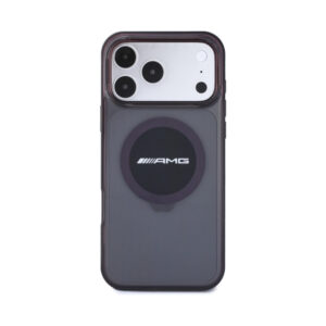 Coque iPhone 18 Pro Max AMG IML Transparent Bicolor Block MagSafe noire et bordeaux — visuel 3
